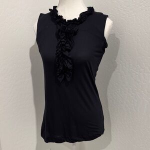 Tory Burch Navy Ruffled Sleeveless Women’s Top